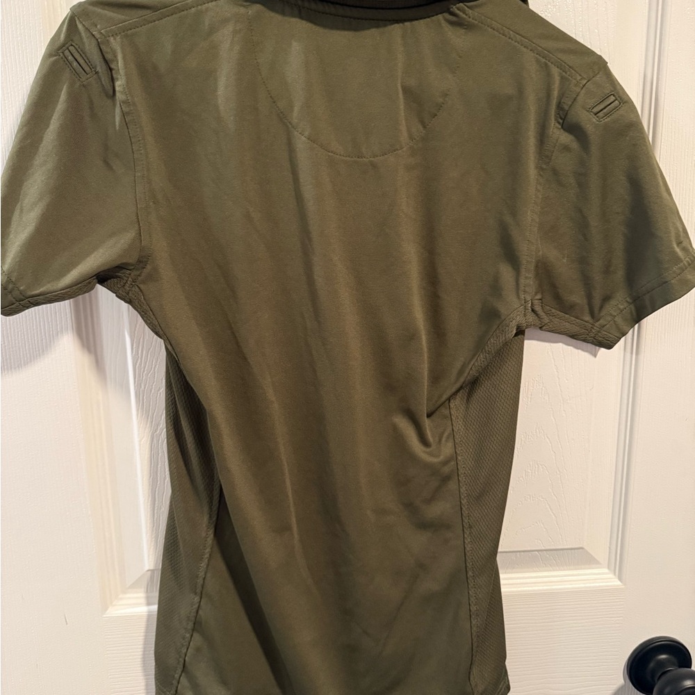 Olive Green Short Sleeve Polo Tee - Picture 2 of 3